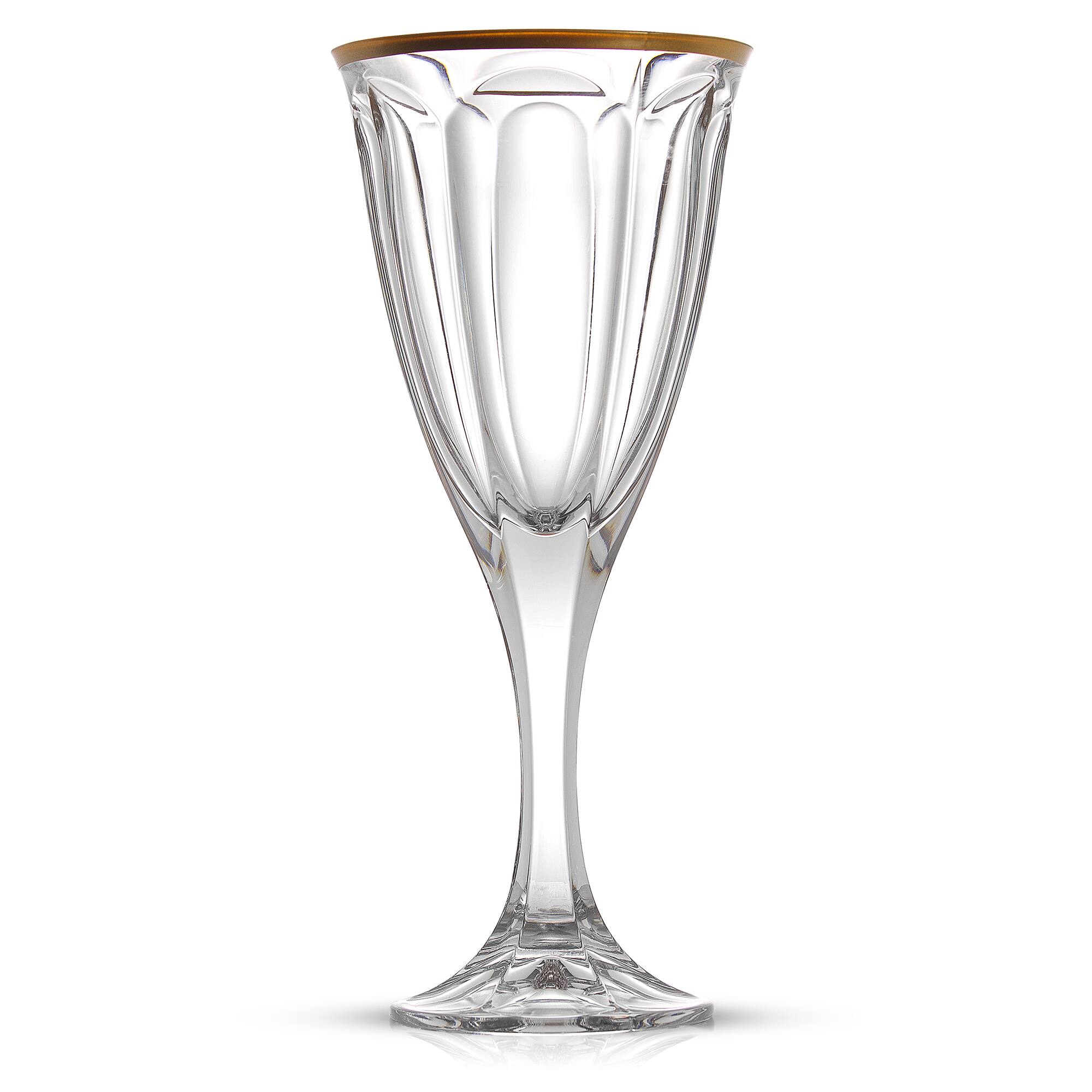 JoyJolt® 8oz. Gold Rimmed Windsor Crystal Red Wine Glasses, 2ct.